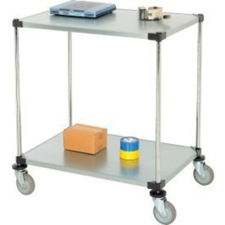 GLOBAL EQUIPMENT Nexel    Adjustable Solid Galvanized Shelf Cart 36x24 2 Shelves 800 Lb. Cap 188883